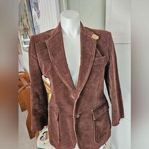 Vtg 70s JOSKE’S 40S Corduroy Blazer Suede Elbow Patches Japan 40 Short Academia
